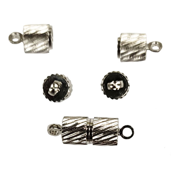MAGENTIC TWIST TUBE CLASP 5X15MM  STAINLESS STEEL COLOR(10 PCS)